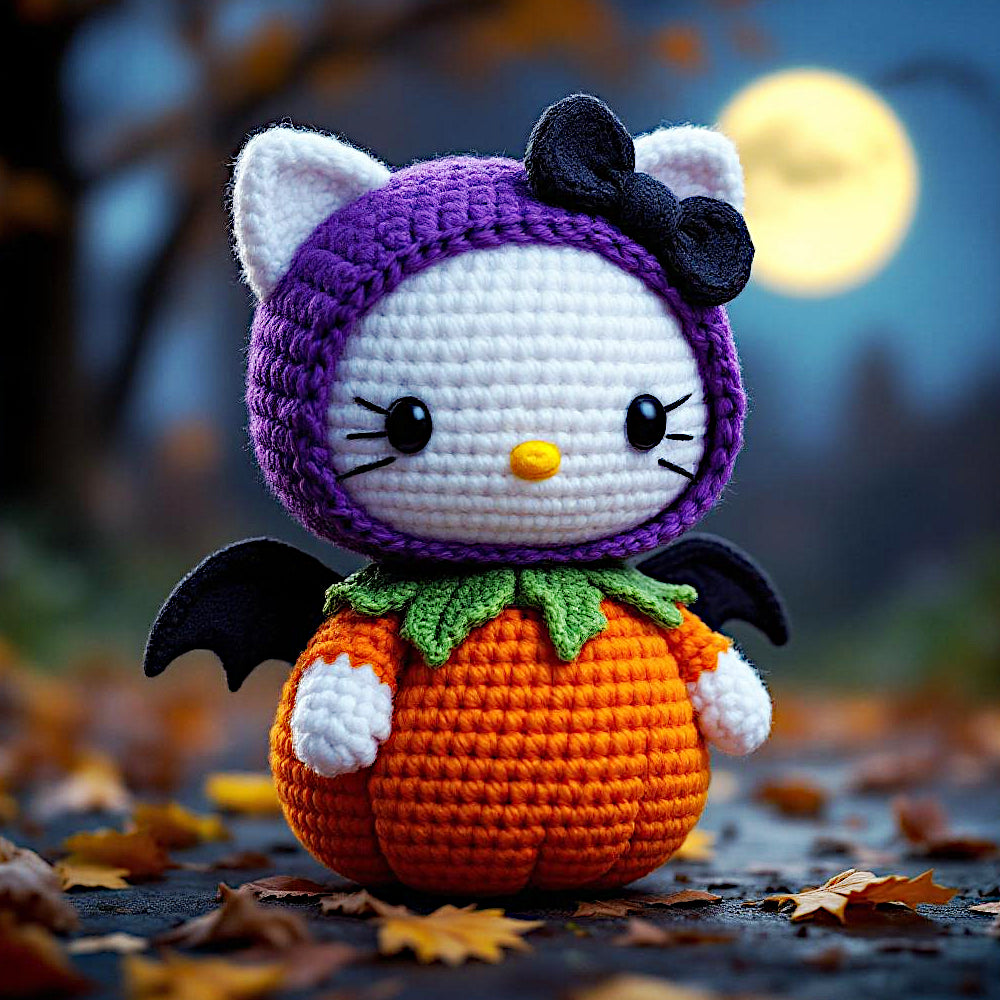 gnomo amigurumi con zucca in mano