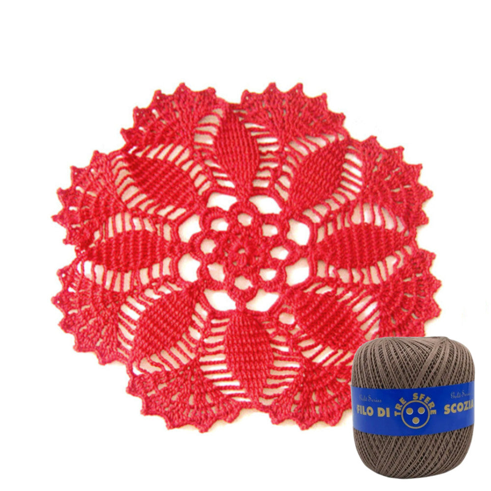 34-Centrino tortora rotondo ad uncinetto 26 cm