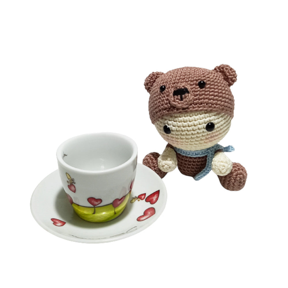 Amigurumi Baby con cappello orsetto ad uncinetto 10x10 cm
