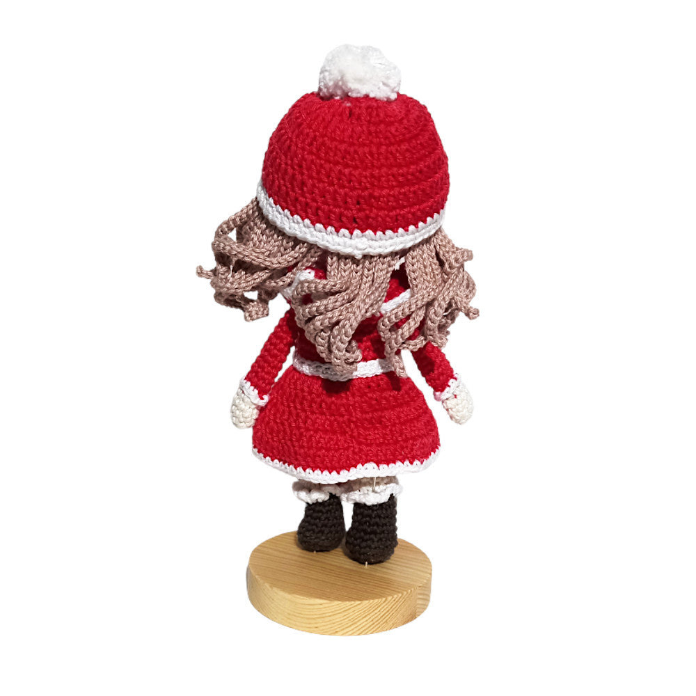 Amigurumi Bambola di Natale con perle ad uncinetto 21 cm