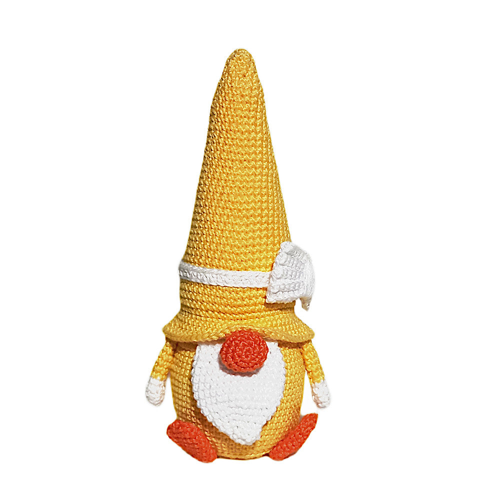 Amigurumi Gnomo Papero con fiocco ad uncinetto 11x22 cm