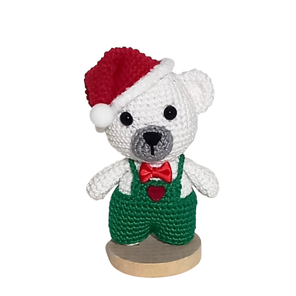 Amigurumi Orsetto di Natale con cappello ad uncinetto 8x12 cm