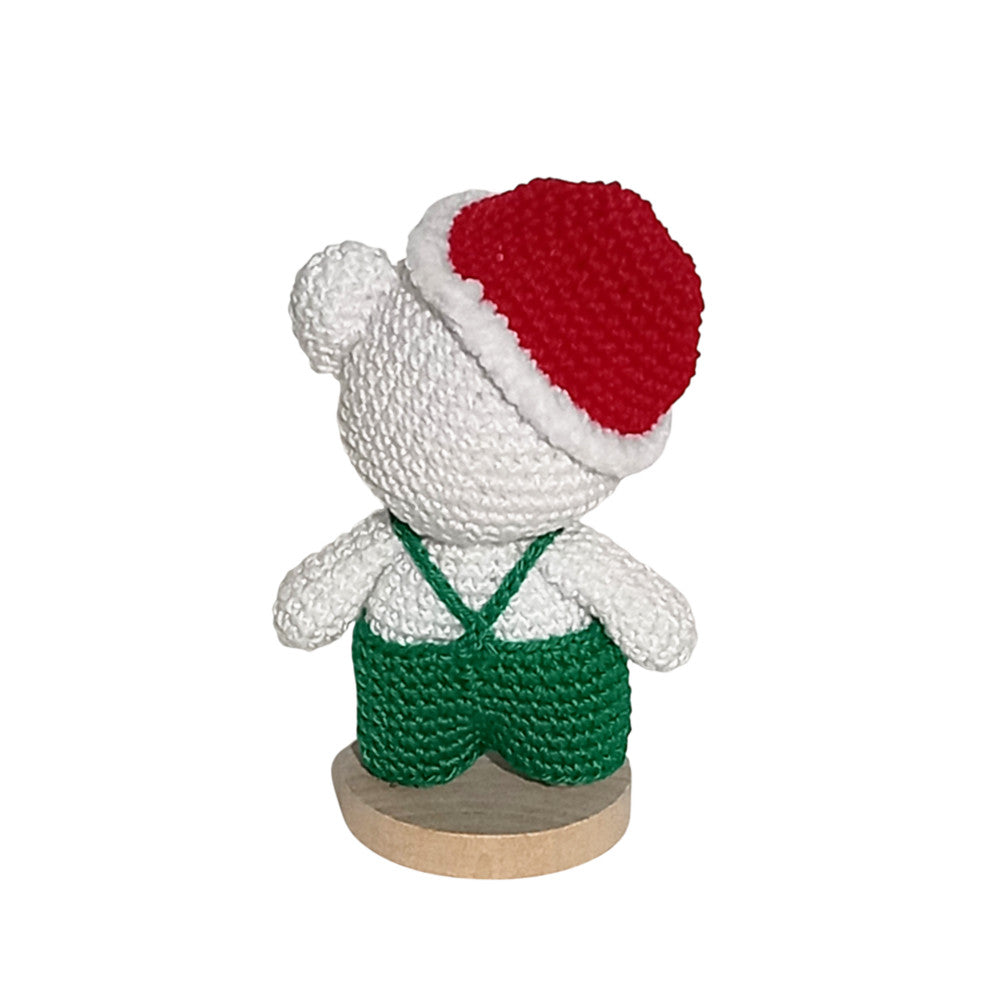 Amigurumi Orsetto di Natale con cappello ad uncinetto 8x12 cm