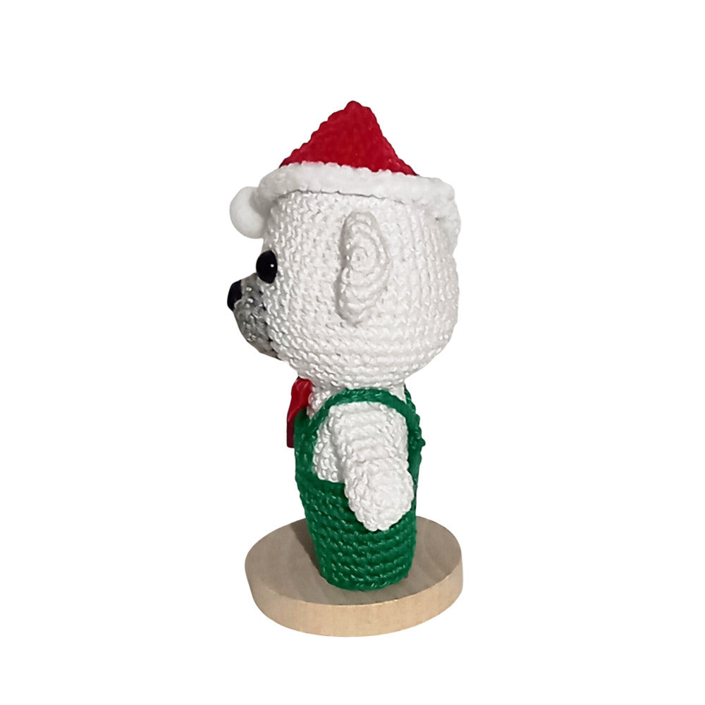Amigurumi Orsetto di Natale con cappello ad uncinetto 8x12 cm