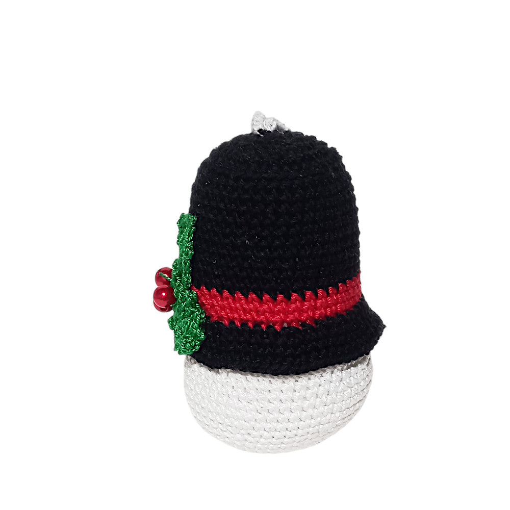 Amigurumi Palla di Natale gnomo pupazzo di neve ad uncinetto 7.5x11 cm