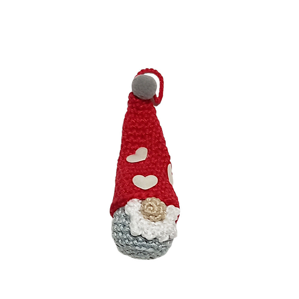 Amigurumi gnomo Babbo Natale ad uncinetto 4.5x10 cm