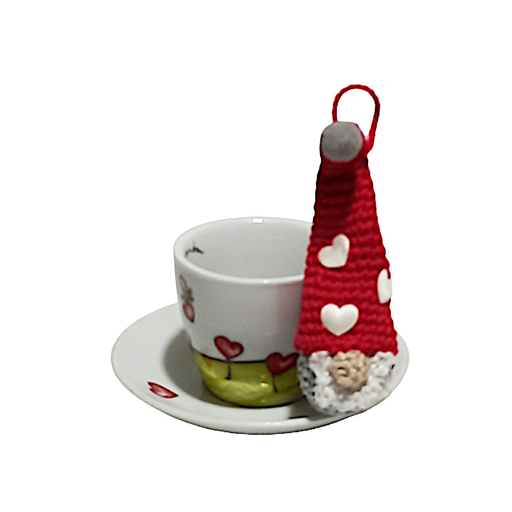 Amigurumi gnomo Babbo Natale ad uncinetto 4.5x10 cm