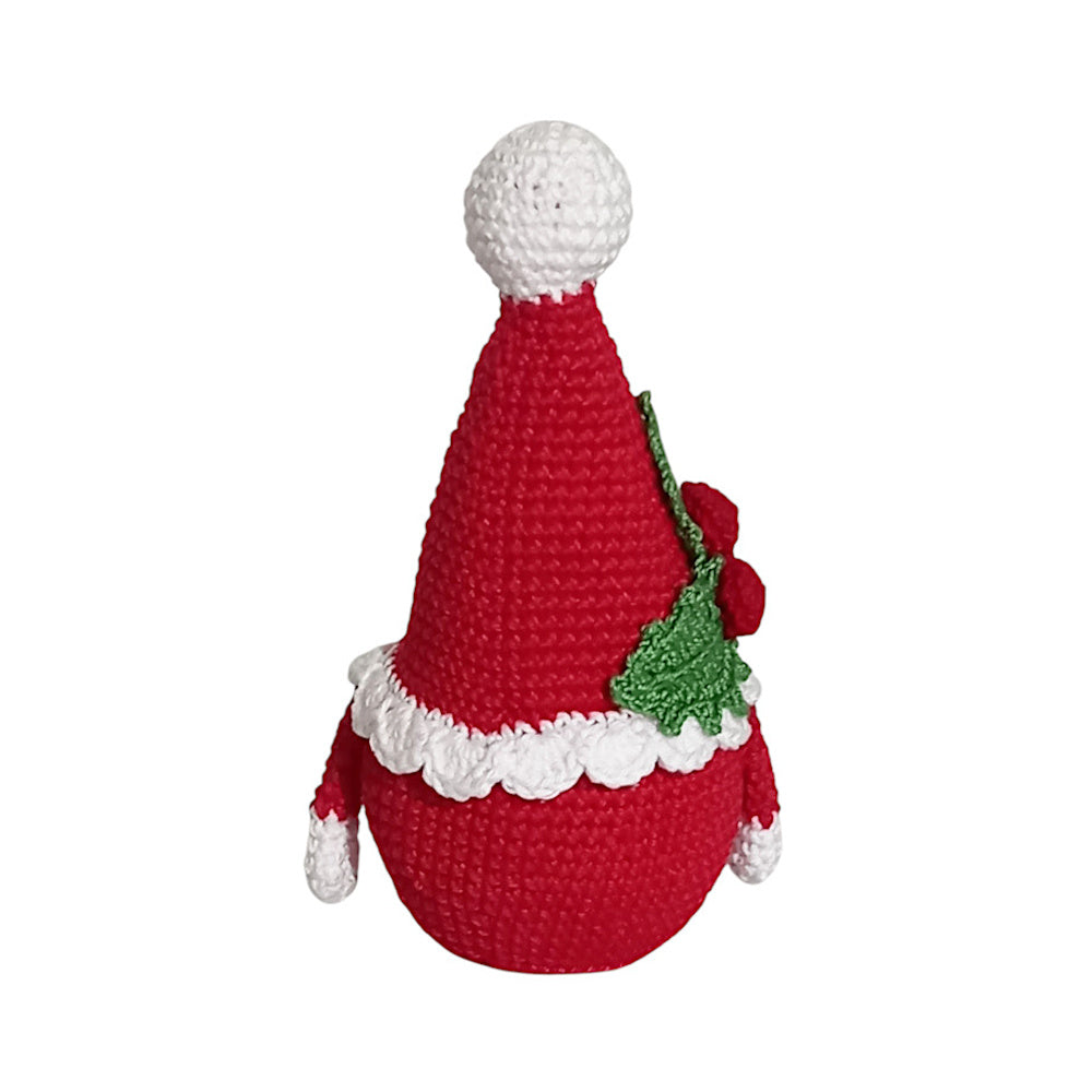 Amigurumi gnomo Babbo Natale ad uncinetto 9x16 cm