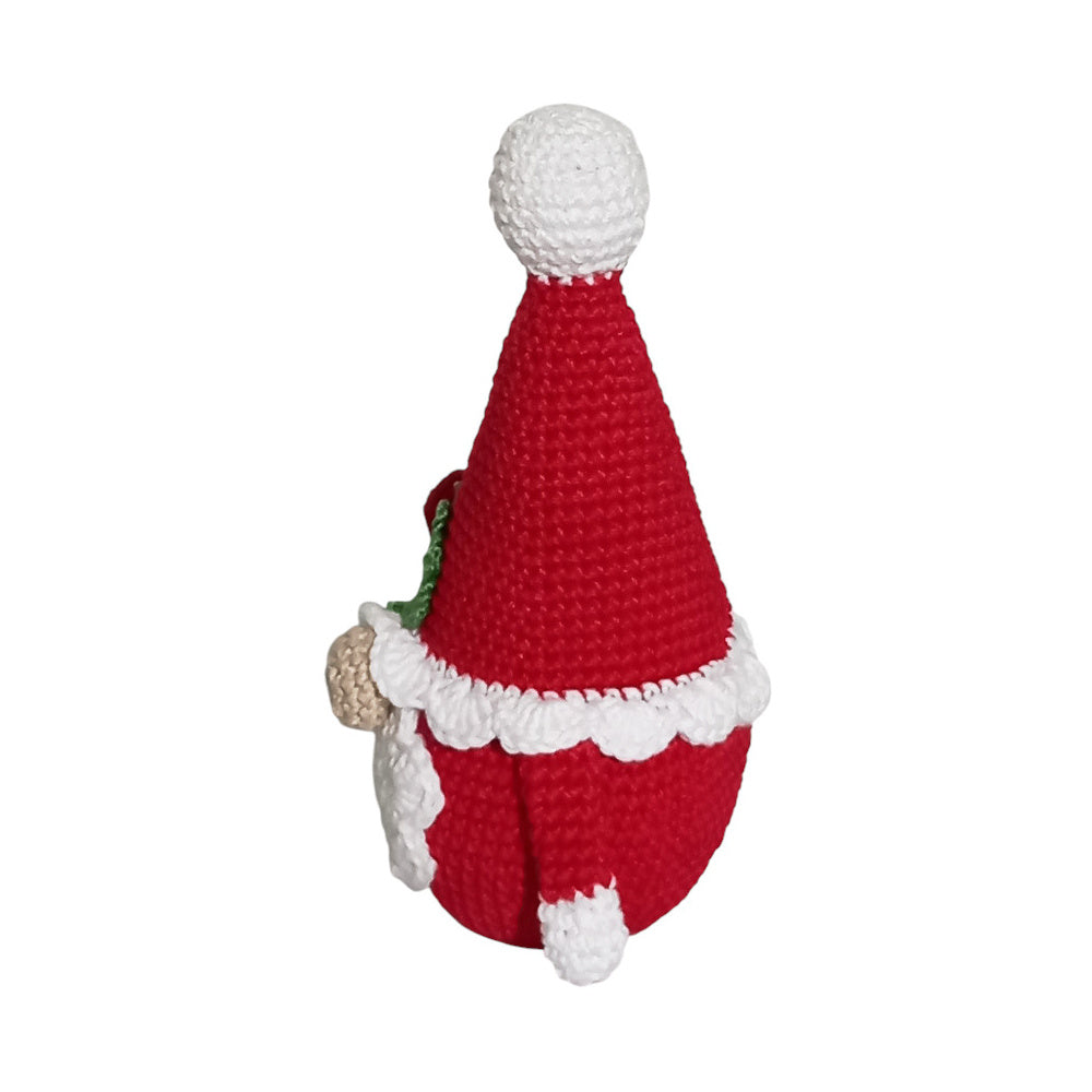 Amigurumi gnomo Babbo Natale ad uncinetto 9x16 cm