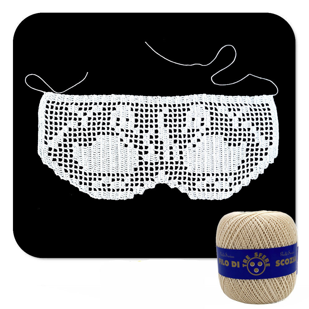 Bordo filet beige con cigni ad uncinetto 11 cm x 50 cm