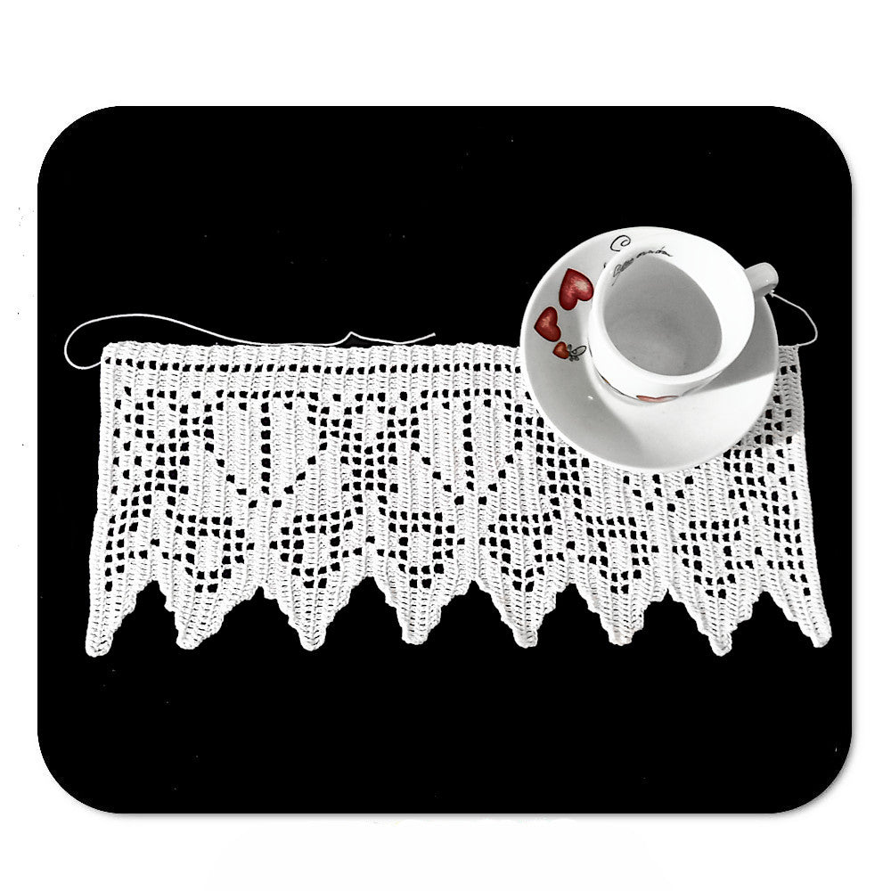 Bordo filet bianco con conchiglie ad uncinetto 13 cm x 50 cm