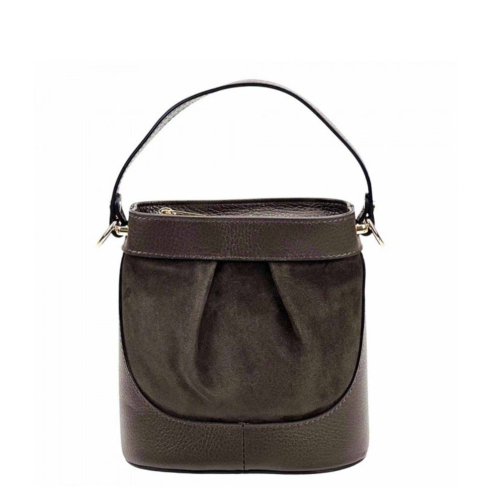 Borsa a secchiello testa di moro a mano in pelle 18x11x18.5 cm Marina