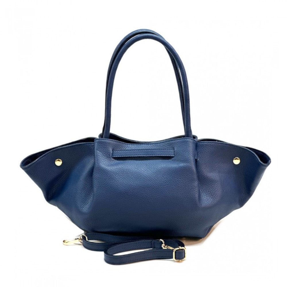 Borsa da donna Blu Scuro a mano in vera pelle 53x15x22 cm - Vivara