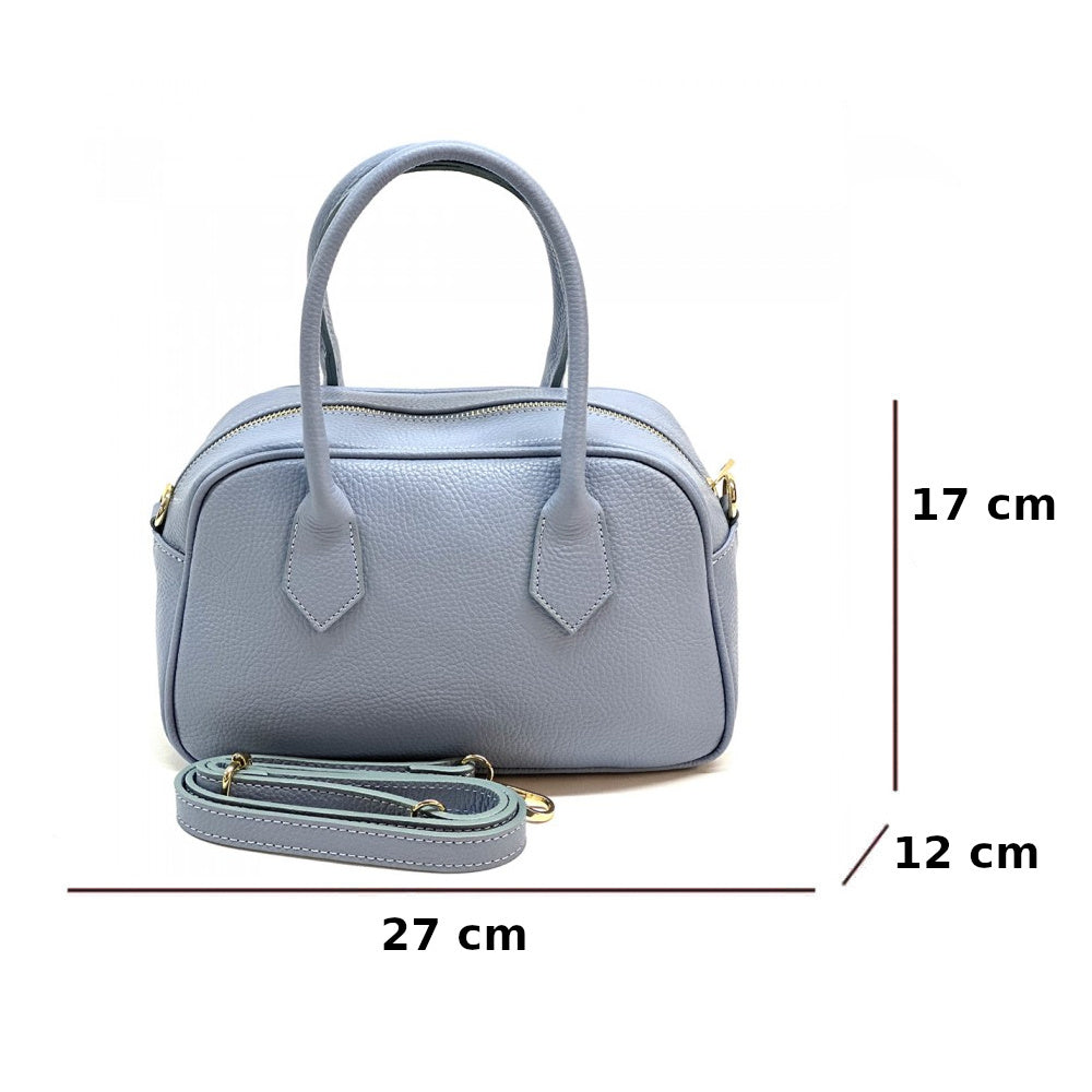 Borsa da donna Celeste a mano in vera pelle 27x12x17 cm - Bella Vita