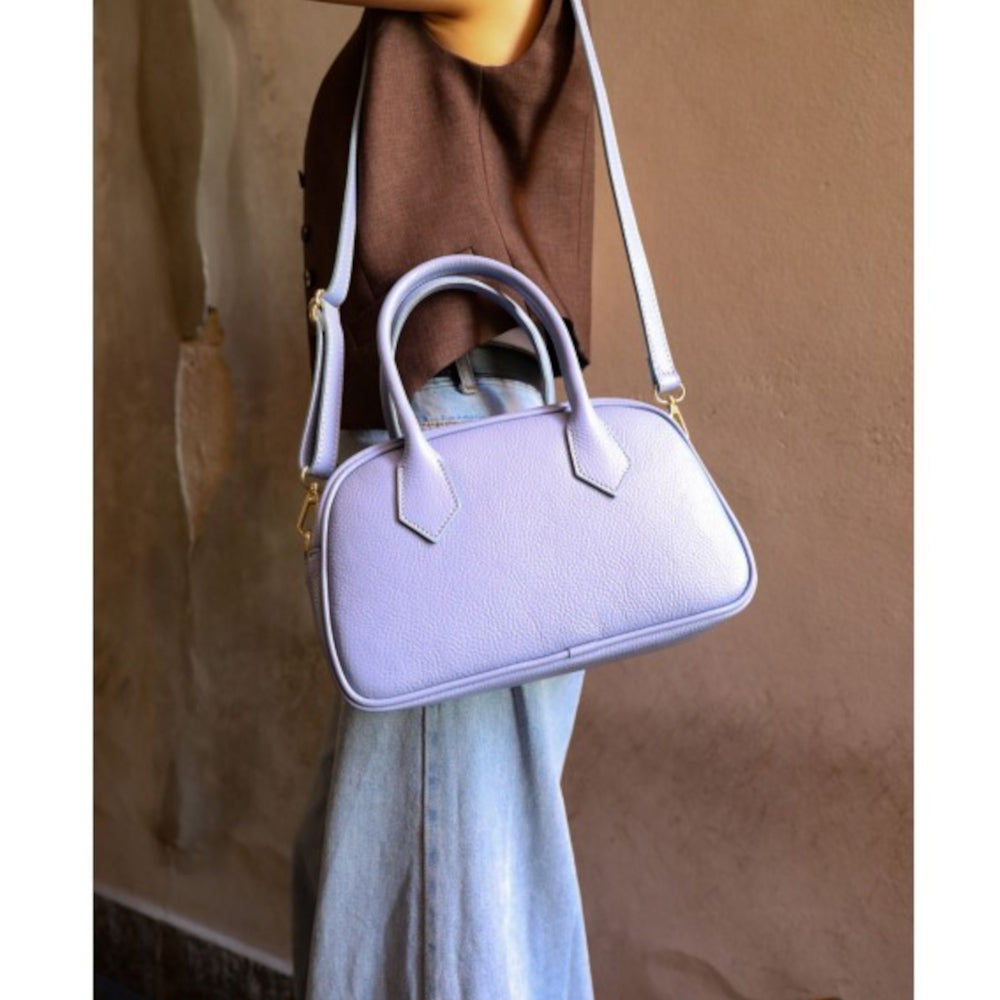 Borsa da donna Celeste a mano in vera pelle 27x12x17 cm - Bella Vita