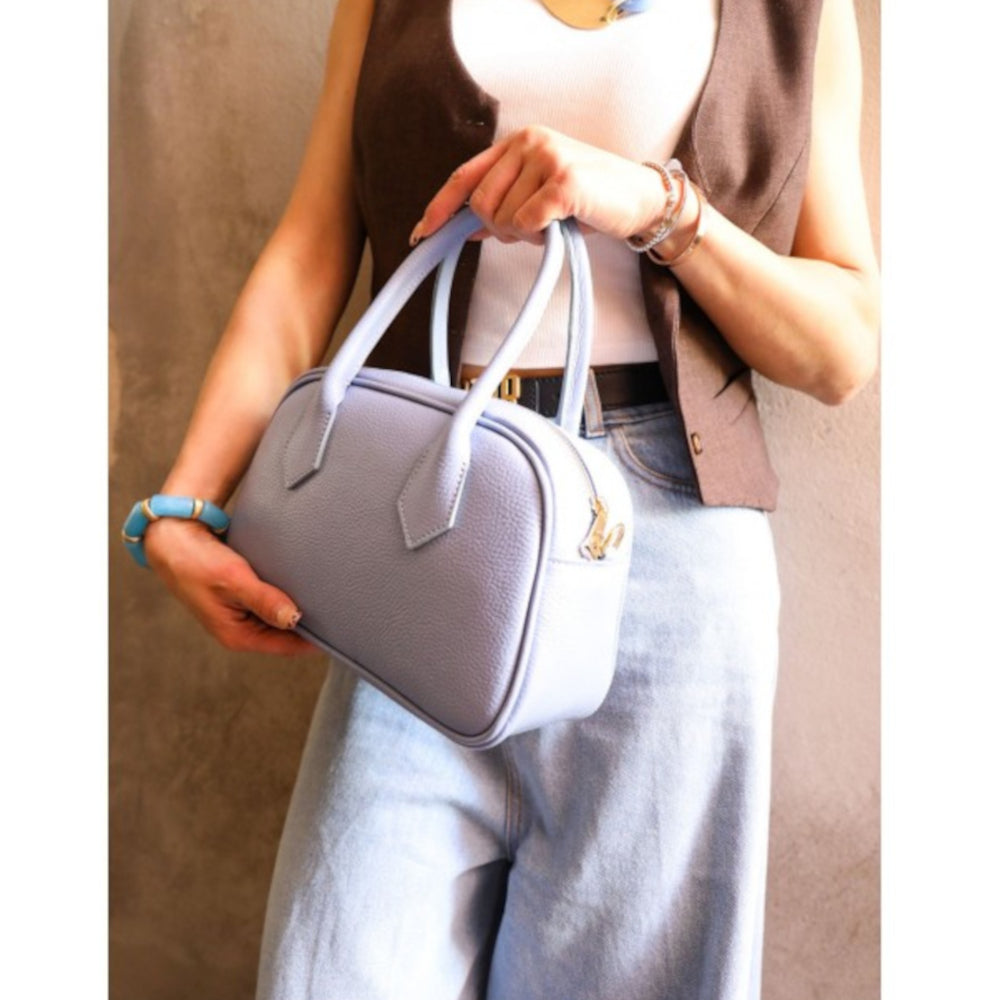 Borsa da donna Celeste a mano in vera pelle 27x12x17 cm - Bella Vita