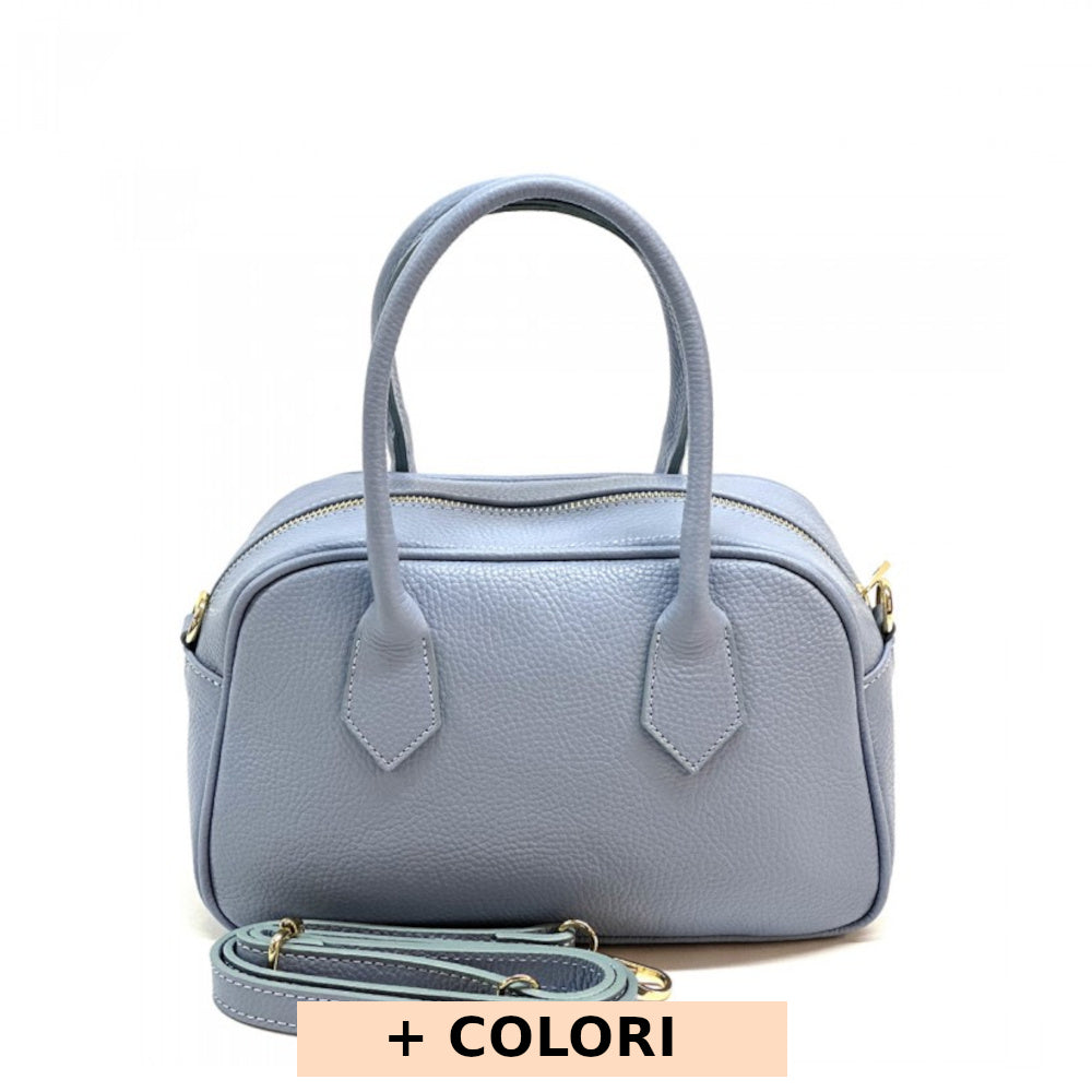 Borsa da donna Celeste a mano in vera pelle 27x12x17 cm - Bella Vita