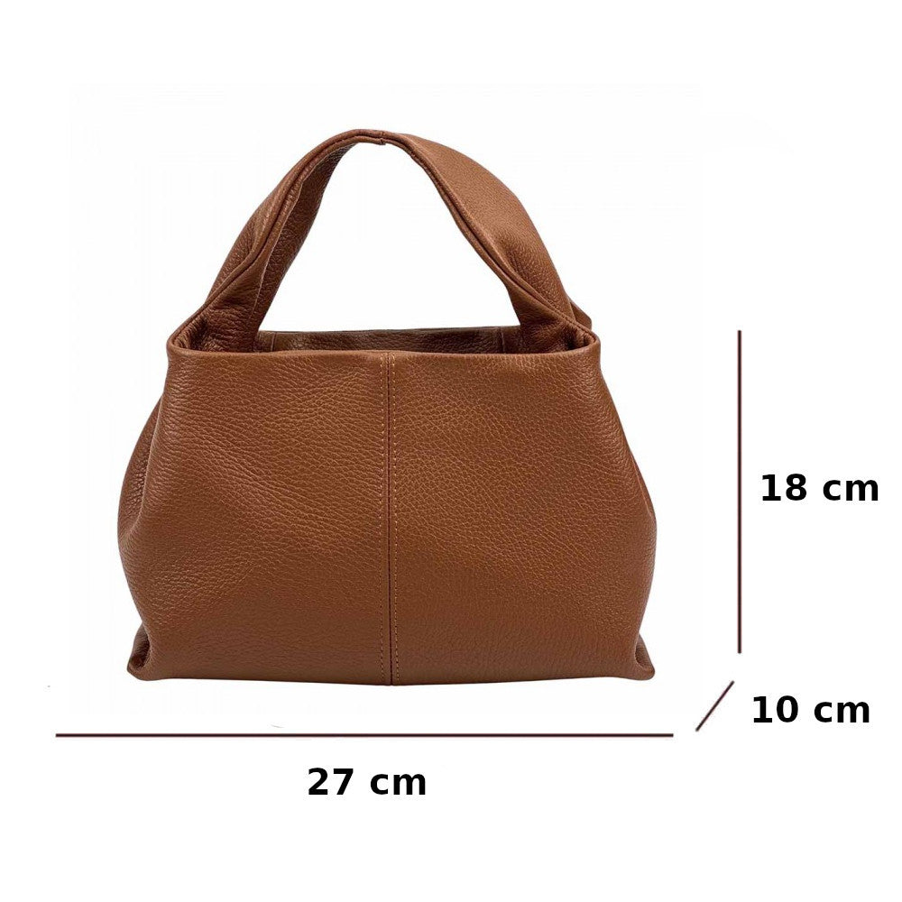 Borsa da donna Cuoio Scuro a mano in pelle 27x10x18 cm Lucea