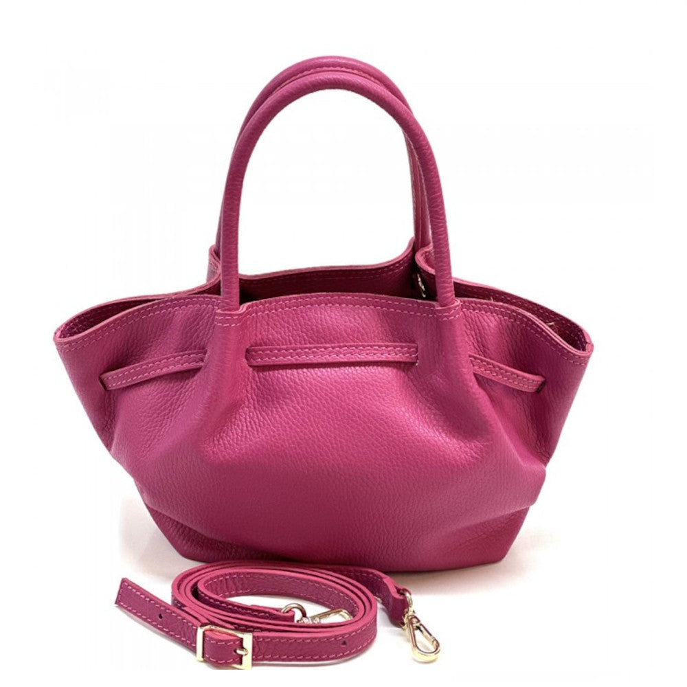 Borsa da donna Fucsia a mano in pelle 33x10x20 cm Terra