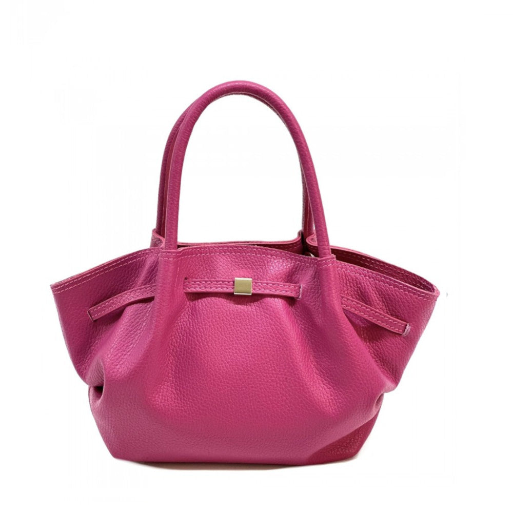 Borsa da donna Fucsia a mano in pelle 33x10x20 cm Terra