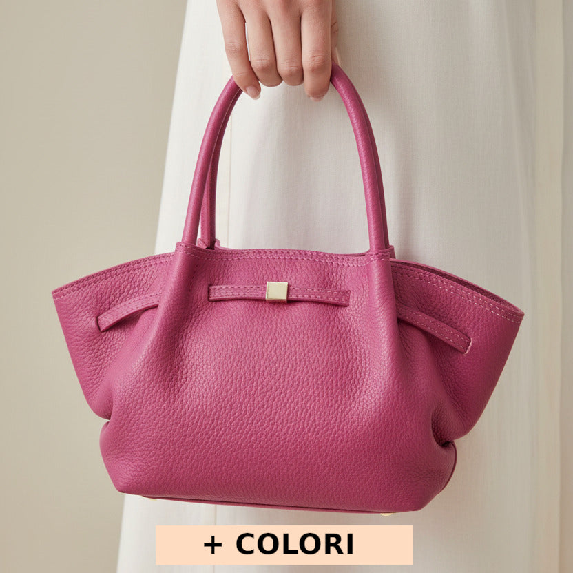 Borsa da donna Fucsia a mano in pelle 33x10x20 cm - Terra