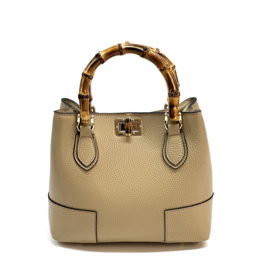 Borsa da donna Tortora Chiaro a mano in pelle 26x12x21 cm - Fabrizia