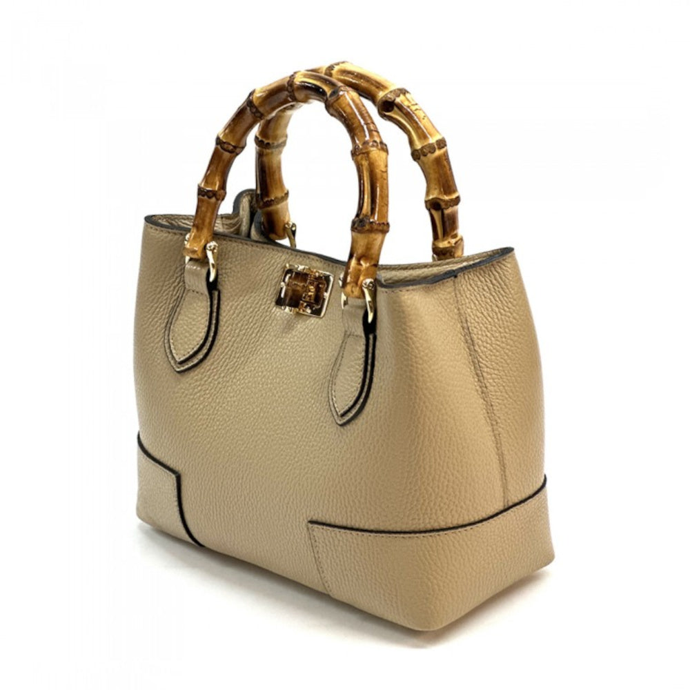 Borsa da donna Tortora Chiaro a mano in pelle 26x12x21 cm - Fabrizia