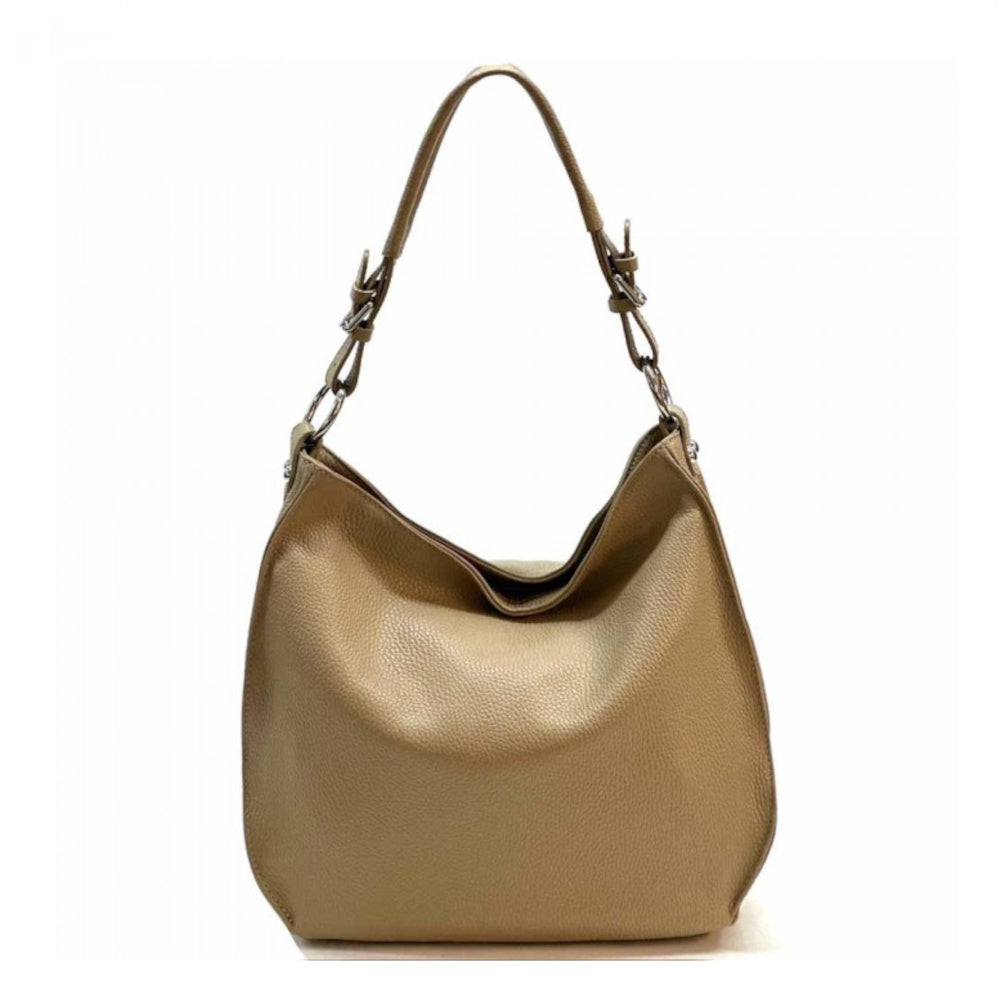 Borsa da donna Tortora Chiaro a spalla in pelle 38x12x32 cm - Amica