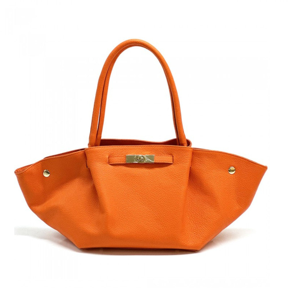 Borsa da donna arancione a mano in pelle 53x15x22 cm - Vivara