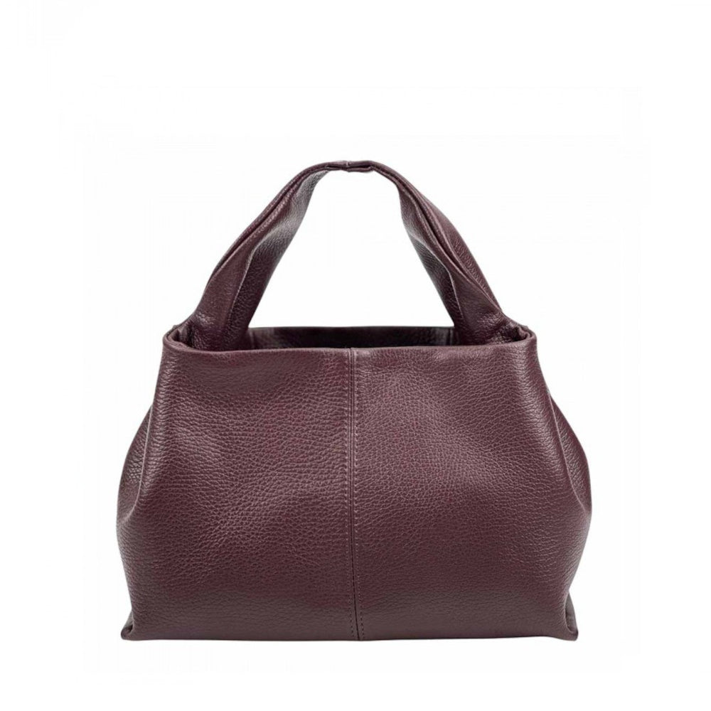 Borsa da donna bordeaux a mano in pelle 27x10x18 cm Lucea