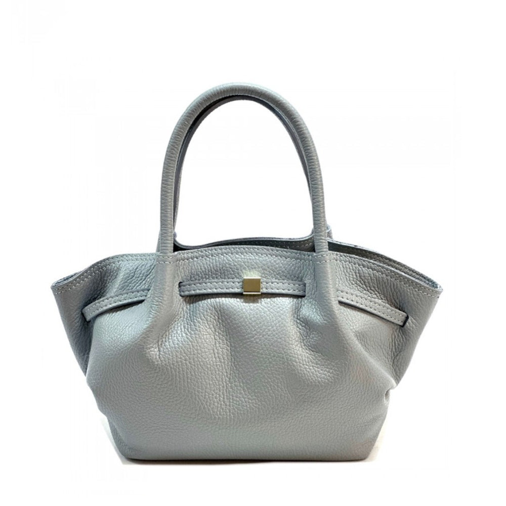 Borsa da donna celeste a mano in pelle 33x10x20 cm Terra