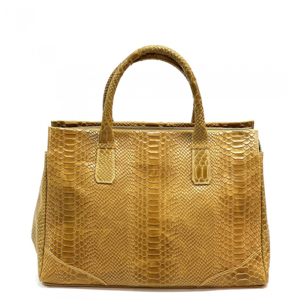 Borsa da donna cuoio a mano in pelle 40x21x28 cm Serpentina