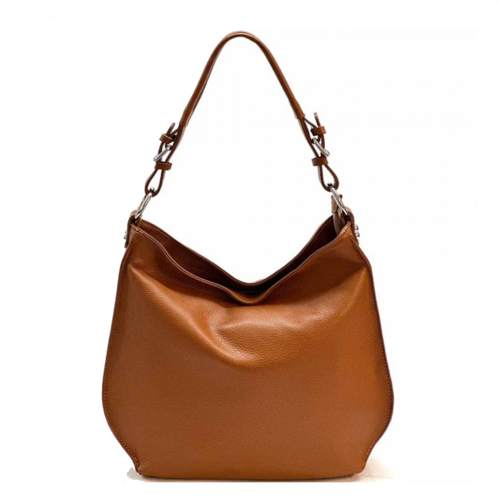 borsa donna cuoio a spalla con tracolla in pelle