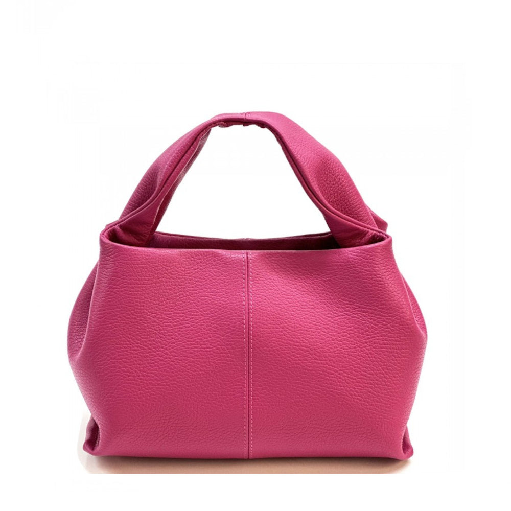 Borsa da donna fucsia a mano in pelle 27x10x18 cm Lucea