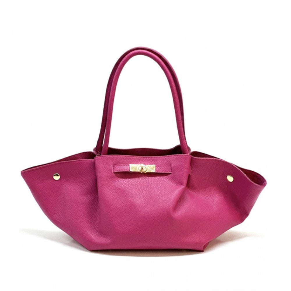 Borsa da donna fucsia a mano in pelle 53x15x22 cm - Vivara