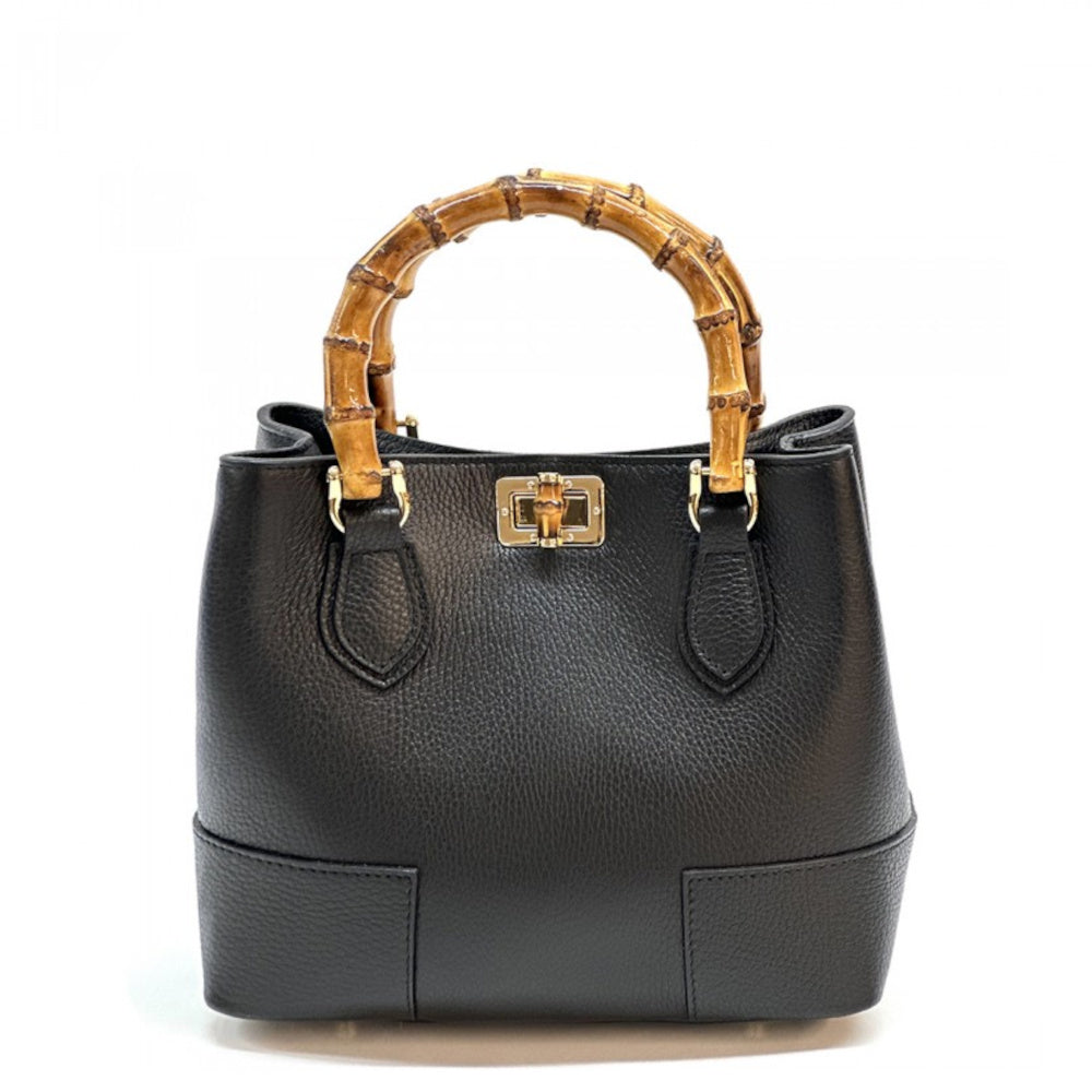 Borsa da donna nera a mano in pelle 26x12x21 cm - Fabrizia