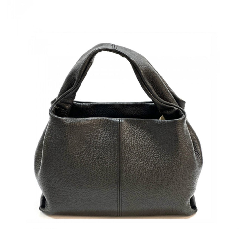 Borsa da donna nera a mano in pelle 27x10x18 cm Lucea