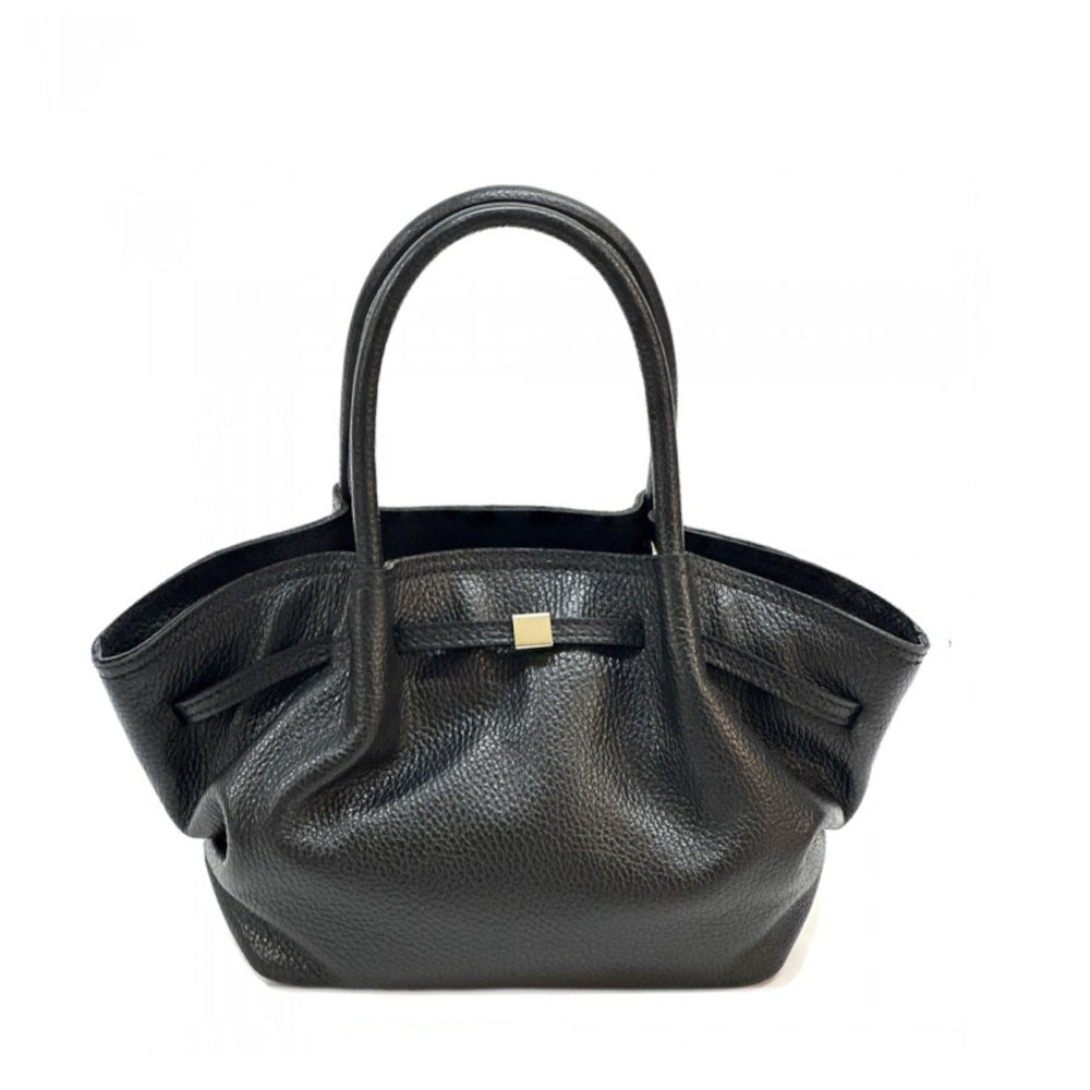 Borsa da donna nera a mano in pelle 33x10x20 cm Terra