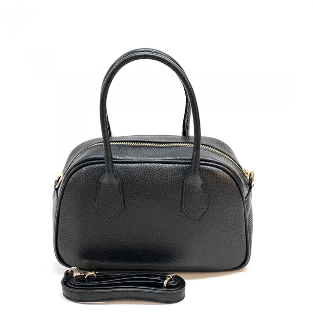 Borsa da donna nera a mano in vera pelle 27x12x17 cm - Bella Vita