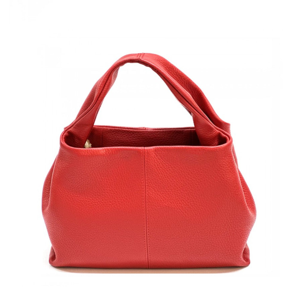 Borsa da donna rosso chiaro a mano in pelle 27x10x18 cm Lucea