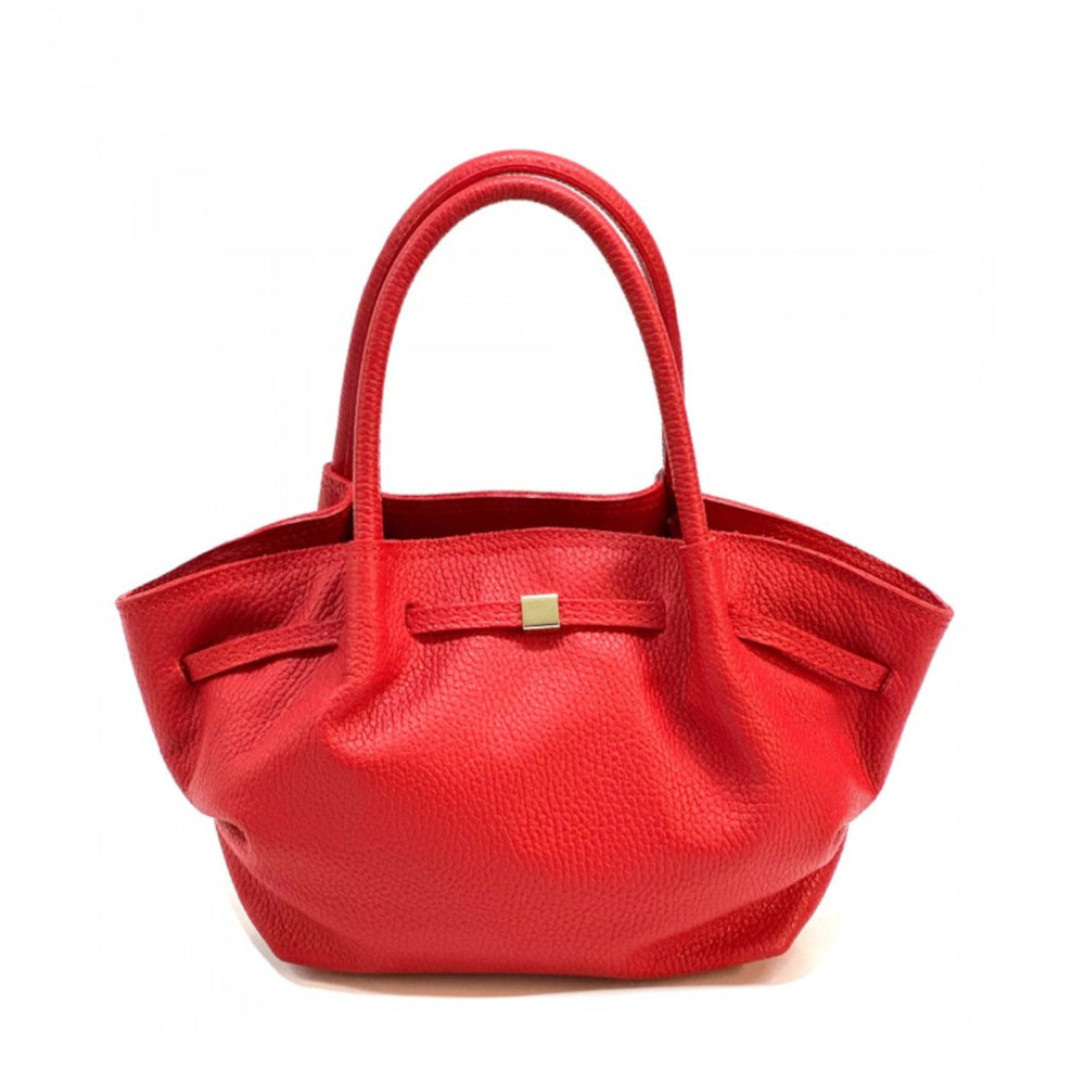 Borsa da donna rosso chiaro a mano in pelle 33x10x20 cm Terra