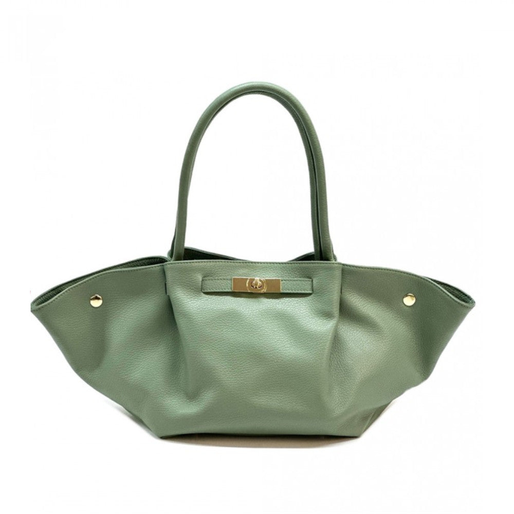 Borsa da donna verde chiaro a mano in pelle 53x15x22 cm - Vivara