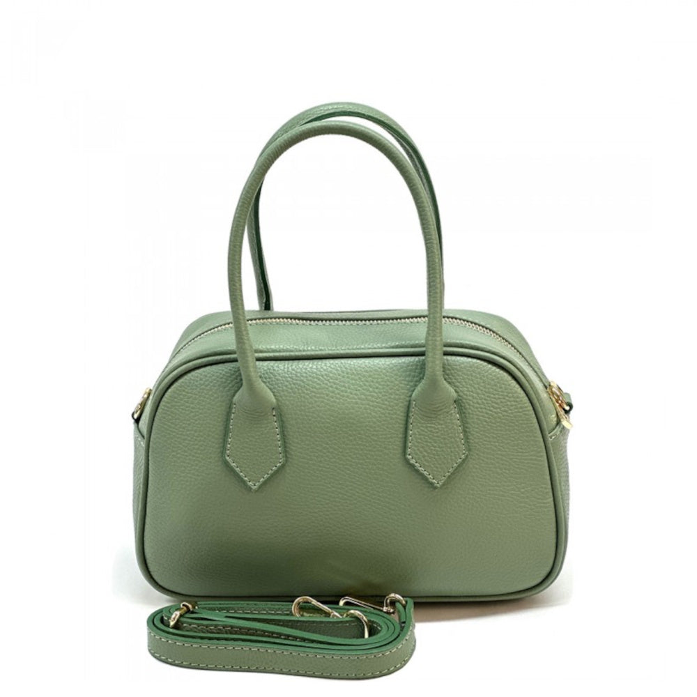 Borsa da donna verde chiaro a mano in vera pelle 27x12x17 cm - Bella Vita
