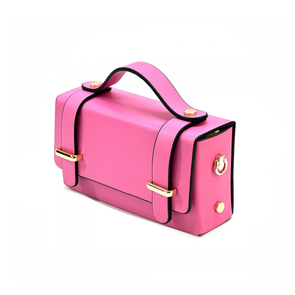 Borsa donna Fucsia a mano in pelle 19x5x10 cm Bruna