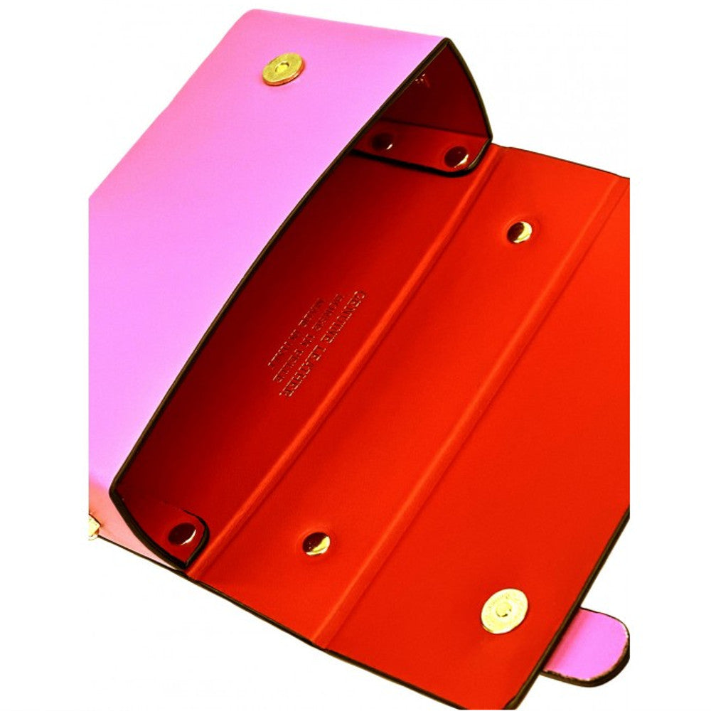 Borsa donna Fucsia a mano in pelle 19x5x10 cm Bruna