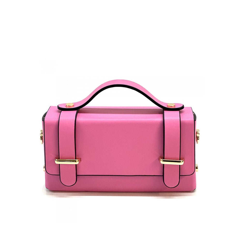 Borsa donna Fucsia a mano in pelle 19x5x10 cm Bruna