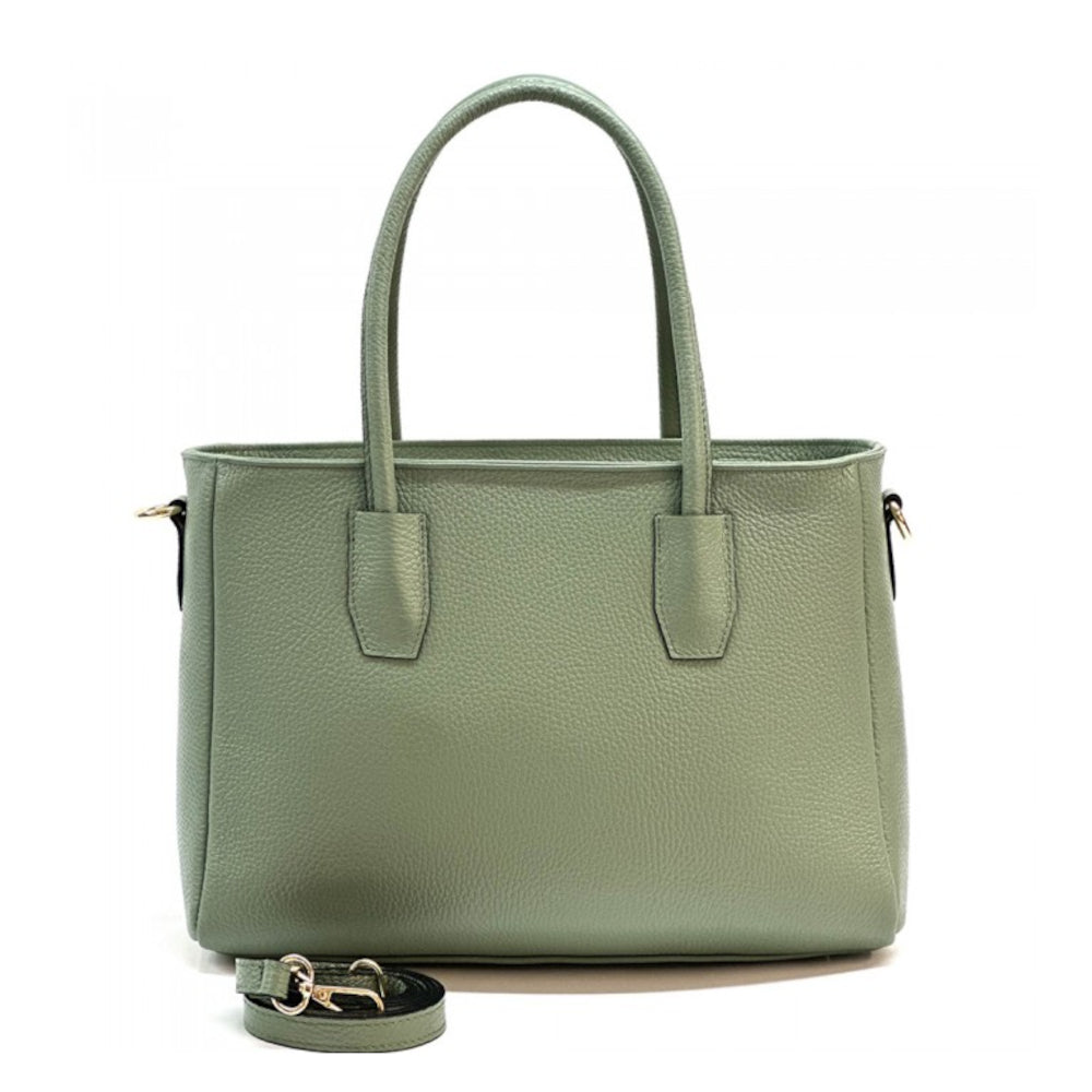 Borsa donna Verde Chiaro a spalla in pelle 37x12x42 cm Elisenta