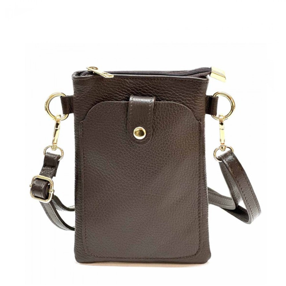 Borsa donna a tracolla testa di moro in vera pelle 15x21 cm - Eterna