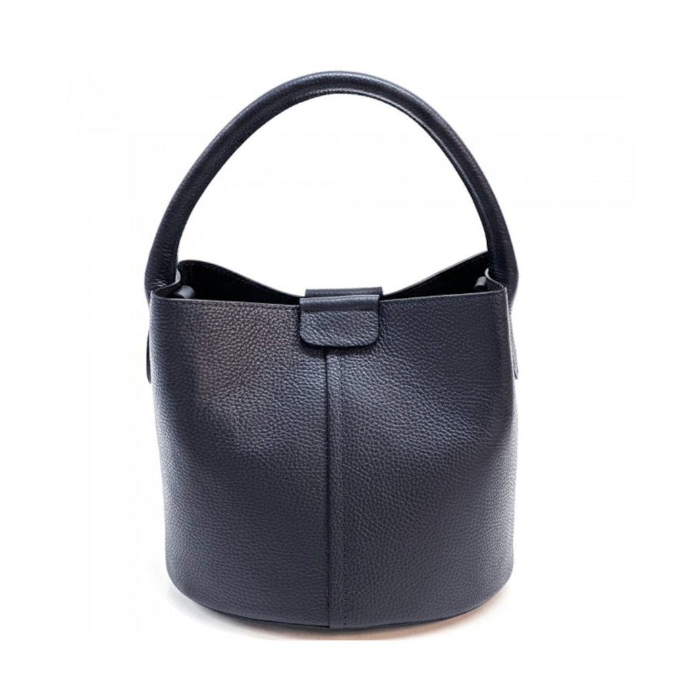 Borsa donna blu scuro a mano in pelle 26x18x23 cm Grazia