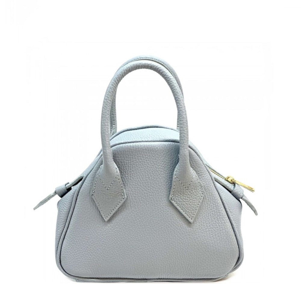 Borsa donna celeste a mano in pelle 24x11x19 cm Portofino